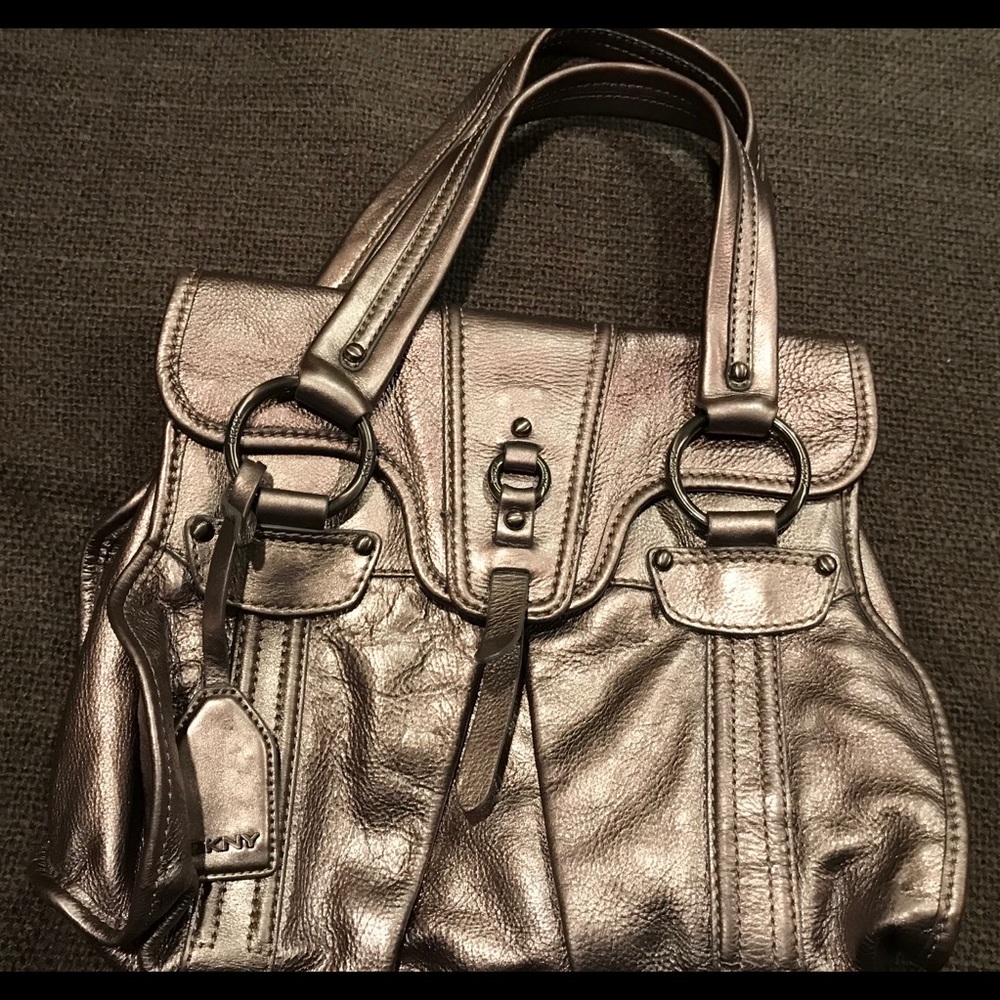 DKNY Pewter Satchel Handbag